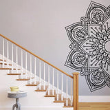 Half Mandala Decals Wall Sticker Home Rooms Yoga Art Decor Black
