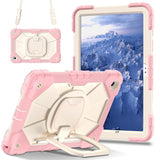 360 Rotating Stand Case for Samsung Tab A11 Plus A9 Plus with Strap Rose Gold