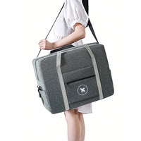 Foldable Travel Bag Large Capacity Sports Shoulder Bag Trip Boarding Bag Grey