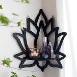Wooden Wall Corner Shelf Display Shelf Home Bathroom Office Dorm Decor Style 2