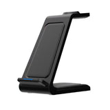 3-in-1 Wireless Charging Dock for iPhone Apple Watch AirPods USB Powered Charging Station Black