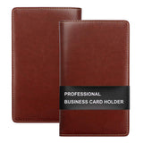 120-Slot Portable Business Card Book Holder Organizer for Men Women Reddish Brown