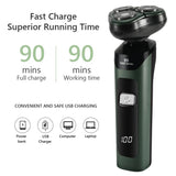 4-in-1 Electric Razor USB Rechargeable Rotary Shaver for Men
