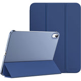 Tri-Fold Smart Cover Auto Wake Sleep Compatible Case for iPad 10th 11th Gen A16 Dark Blue