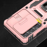 Heavy Duty Case with Ring Stand for Samsung Galaxy Phones Pink