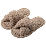 Non Slip Open Toe Slippers for Women Indoor and Outdoor Light Brown