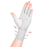 Half Finger Compression Gloves – Carpal Tunnel & Joint Support for Typing White
