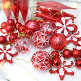 40Pcs Set Christmas Ball Ornaments Hanging Xmas Tree Decorations Holiday Party Home Decor Red
