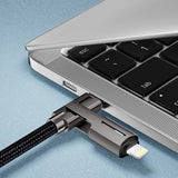 4 in 1 Fast Charging Cable Zinc Alloy Braided USB Type-C to Lightning Cable