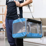 Washable Pet Carrier for Large Cats and Dogs Travel Blue