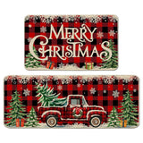2PCS Christmas Floor Mats Set – Non-Slip Rugs for Kitchen Bathroom Living Room and Doorway Style 2