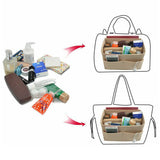 Thick Felt Tote Bag Organizer Insert with Multiple Pockets Beige
