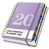 2027 A5 Weekly Planner Notebook Hardcover Calendar January to December Purple