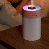 Colorful LED Humidifier with Night Light for Home and Bedroom Use Pink