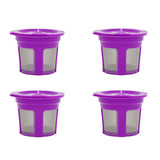 4 PCS Refillable Coffee Pods Compatible with Keurig K Cup Machines Purple