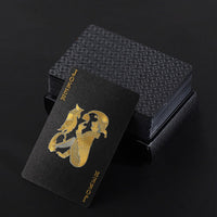 2 Pack Waterproof Playing Cards Set Plastic Deck of Cards Poker Game Set for  Party Camping Travel On-the-Go Black