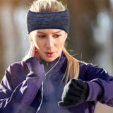 2Pcs Fleece Ear Warmer Headband with Ponytail Hole Running Headband Thermal Ear Muffs Style 1