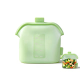 Wide Mouth Stand Up Silicone Sealed Food Storage Bag for Kitchen Use Green