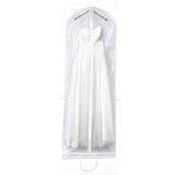 180cm Non Woven Garment Bag for Wedding Dresses Foldable Dust Cover with Clear Viewing Window White