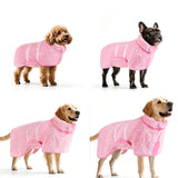 Dog Bathrobe Quick Drying Super Absorbent Pet Robes for Small Medium Large Dogs Pink