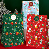 24PCS Christmas Flat Top Paper Gift Bags for Christmas Eve Apples