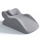 Ergonomic Memory Foam Reclining Pillow Prone Reading Cushion for Bed and Sofa Light Gray