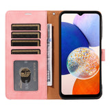 RFID Protective Flip Wallet Case Compatible with Samsung A17 A37 and A57 Pink