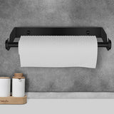 Under-Cabinet Stainless Steel Paper Towel Holder Wall-Mount Rack Organizer Black