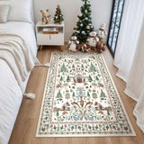 Christmas Crystal Velvet Area Rug Vintage Non Slip Living Room Style 2