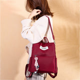 3-in-1 Anti-Theft Backpack for Women Men Convertible Handbag Travel Shoulder Bag Red