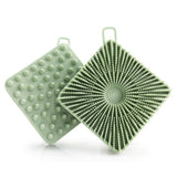 Dual-Sided Silicone Shower Body Brush – Soft & Firm Exfoliating Scrubber Green