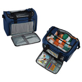 Yarn Storage Bag Wool Tote with Hooks Needles & Accessories Organizer Blue