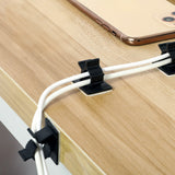 20PCS Black Adhesive Wire Clips Cord Organizer Cable Clamps for Desk