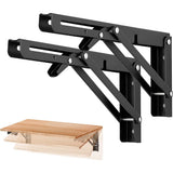 2Pcs 90 Degree Folding Shelf Brackets Shelf Black