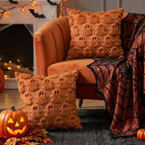 Halloween Ghost Decorative Pillow Cover Cute with Zipper for Home Office Orange