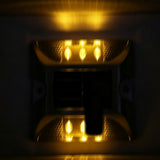 2 PCS Solar Deck Lights for Outdoor Roadway Driveway and Path Marking Yellow