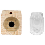 Wooden Bee Trap for Outside Hanging Wood Carpenter Bee Catcher with Removable Bottle Style 1