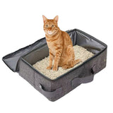 Portable Foldable Cat Travel Litter Box – Waterproof & Easy to Clean Light Gray