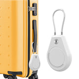 Airtag Lock Case with Wire Cable Hard Shell Protector for AirTag Keychain Luggage White