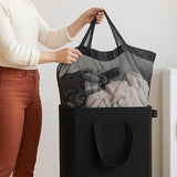 Rolling Narrow Tall Laundry Basket with Wheels for Bathroom and Laundry Room Black