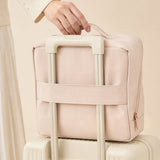 2PCS Portable PU Leather Standing Makeup Organizer Bag Makeup Pouch