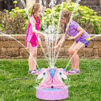 Water Sprinkler for Outdoor Play Water Spraying Toy for Summer Splashing Fun Toy Pink Unicorn