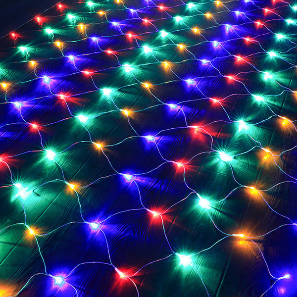 Outdoor Christmas Net Lights LED Mesh String Lights for Holiday Wedding Party Garden Decoration Colorful