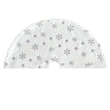White Plush Christmas Tree Skirt Round Snowflake Base for Holiday Home Decor Style 2