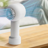 Portable Handheld Turbo Fan with Digital Display Rechargeable Pocket Hand Fan for Travel Outdoor White