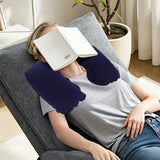 2PCS Inflatable Travel Neck Pillow for Car Plane Soft Velvet PVC Portable Dark Blue