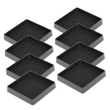8 PCS Rubber Furniture Leg Floor Protectors with Anti Slip Textured Base Black