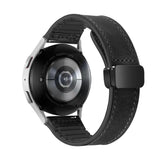 20mm Magnetized Leather Watch Band – Genuine Leather Strap for Samsung Huawei Xiaomi Black