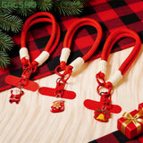 3PCS Red Christmas Wrist Straps Phone Case Lanyards and Keychains Style2