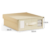 Set of 2 Foldable Bed Sheet Organizer with Transparent Window Stackable Storage Boxes